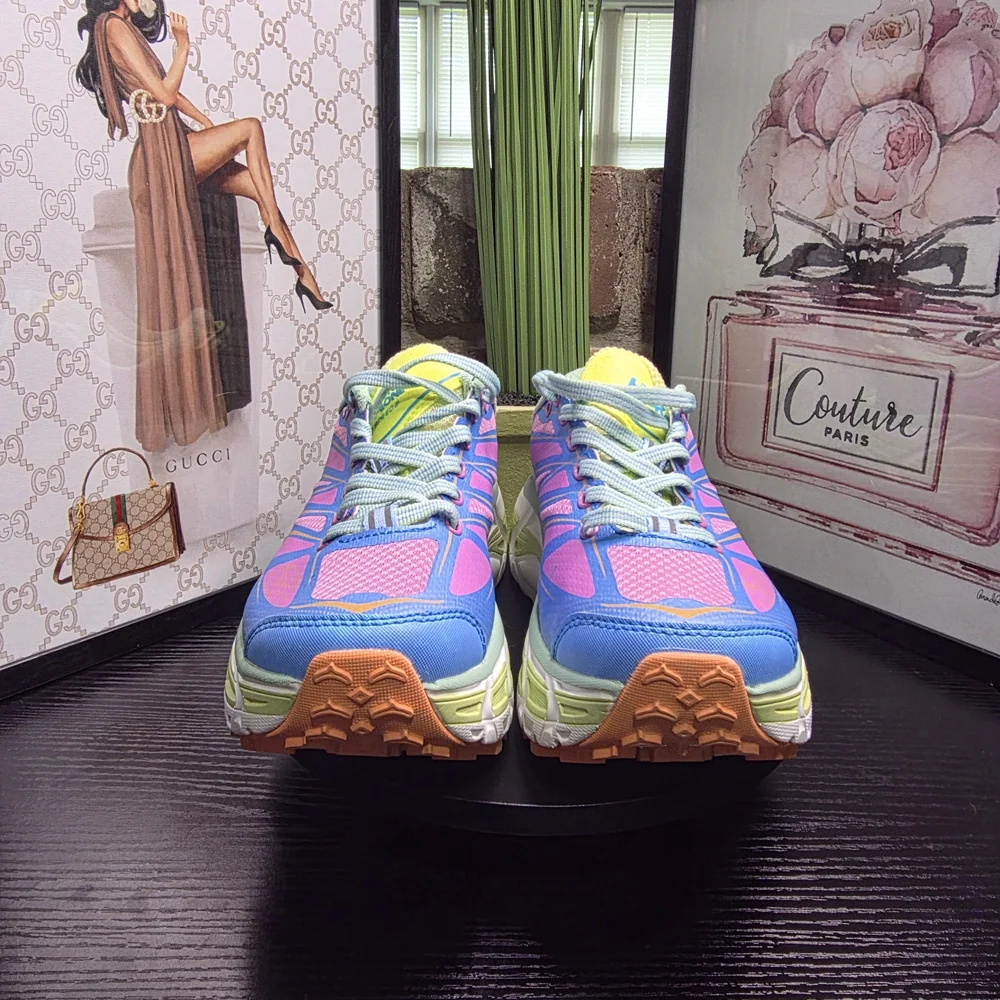 Hoka Women's Athletic Shoes in Blue, Pink, Mint, and Orange - Picture 5 of 6